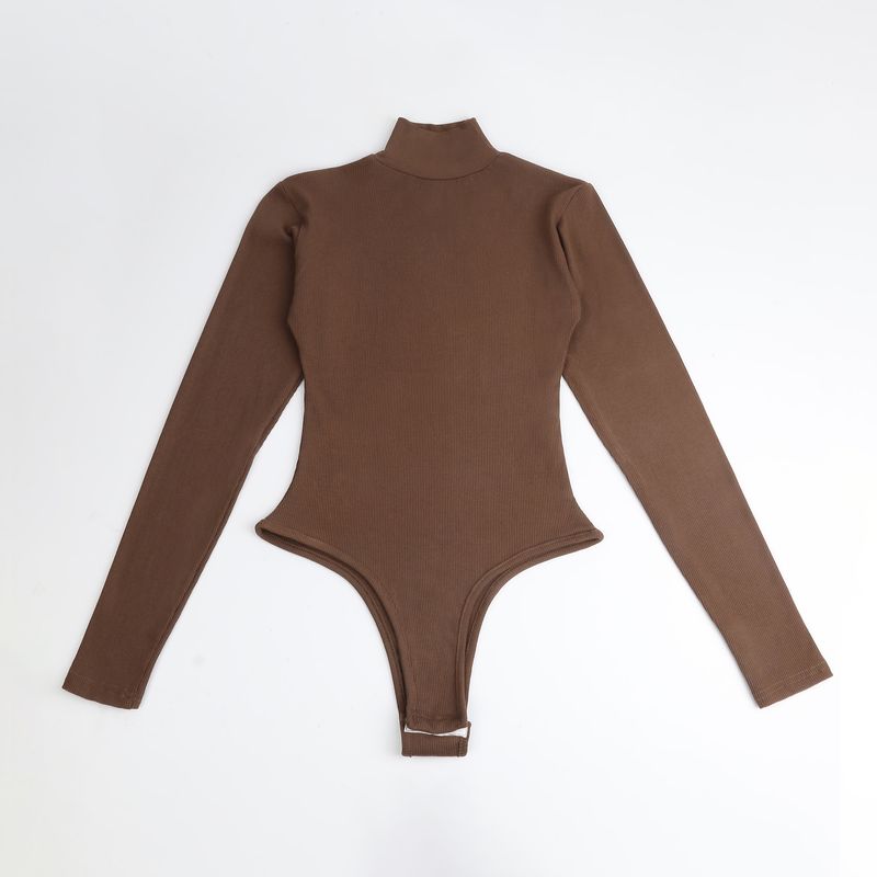 Tuta a maniche lunghe con collo alto e fondo a camicia da donna autunno e inverno_voghion.com