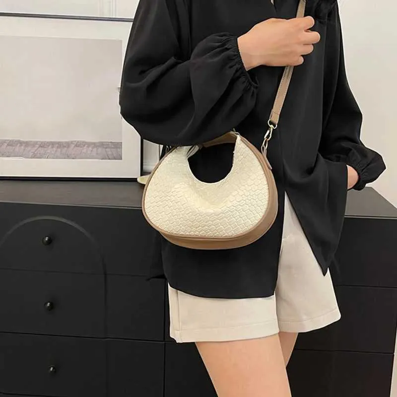 Borsa a tracolla da donna di alta qualità, nuova moda, design di nicchia, stile semplice, borsa a tracolla intrecciata da donna Ba241106_voghion.com