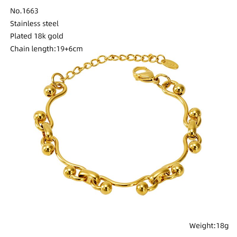 Eenvoudige stijl effen kleur 304 roestvrijstalen armbanden in bulk_voghion.com
