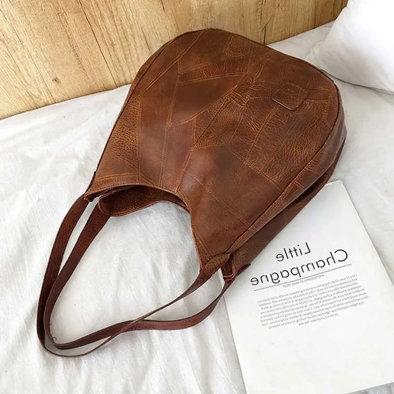 Women Vintage Shoulder Bag Designers PU Leather Handbags Female Top-handle Hobo Bags Fashion Brand Large Capacity_voghion.com