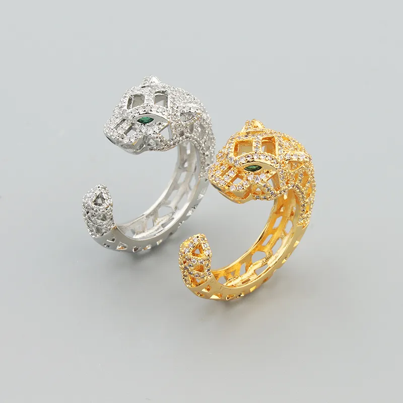 Vergulde armband en ring set met luipaardkop voor dames_voghion.com