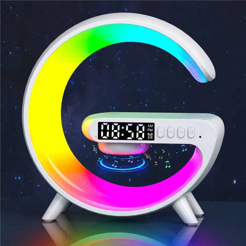 Mini Multifunction Wireless Charger Pad Stand Speaker TF RGB Night Light Fast Charging Station For IPhone Samsung Xiaomi_voghion.com