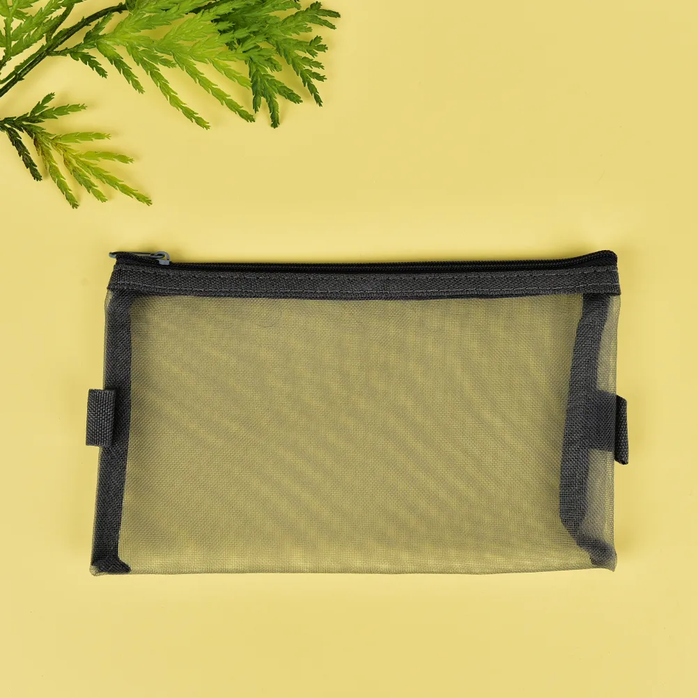 Astuccio per matite trasparente per esami S/L con cerniera in rete semplice e trasparente, borsa per cancelleria per la scuola_voghion.com