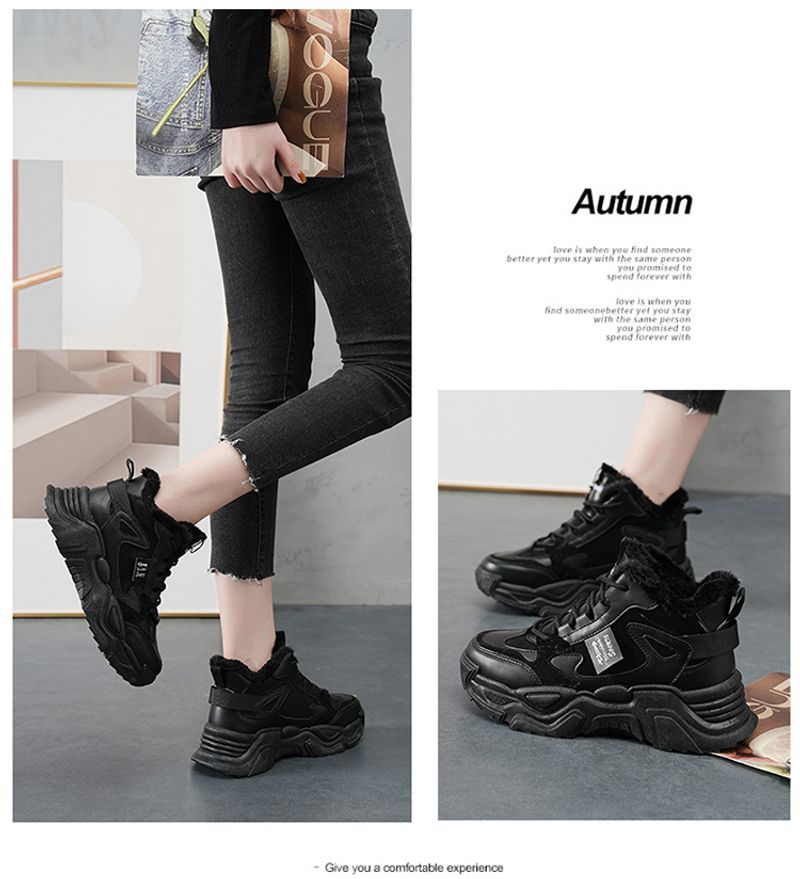 High Top für Frauen 2024 neue Herbst- und Winterbaumwolle koreanische Version All Match Daddy Sport Casual Damenschuhe plus_voghion.com
