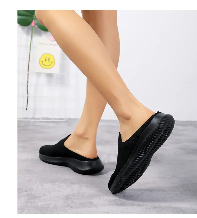 2022 NEW Mesh Slip-On Shoes Sneakers Women Summer Casual Slippers Lightweight Big Size Breathable_voghion.com