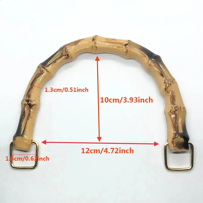 U Shape Bamboo Handles Handbags Women Purse Tote With k Buckle Woven Handle For DIY Bag Making Accessories 240731_voghion.com