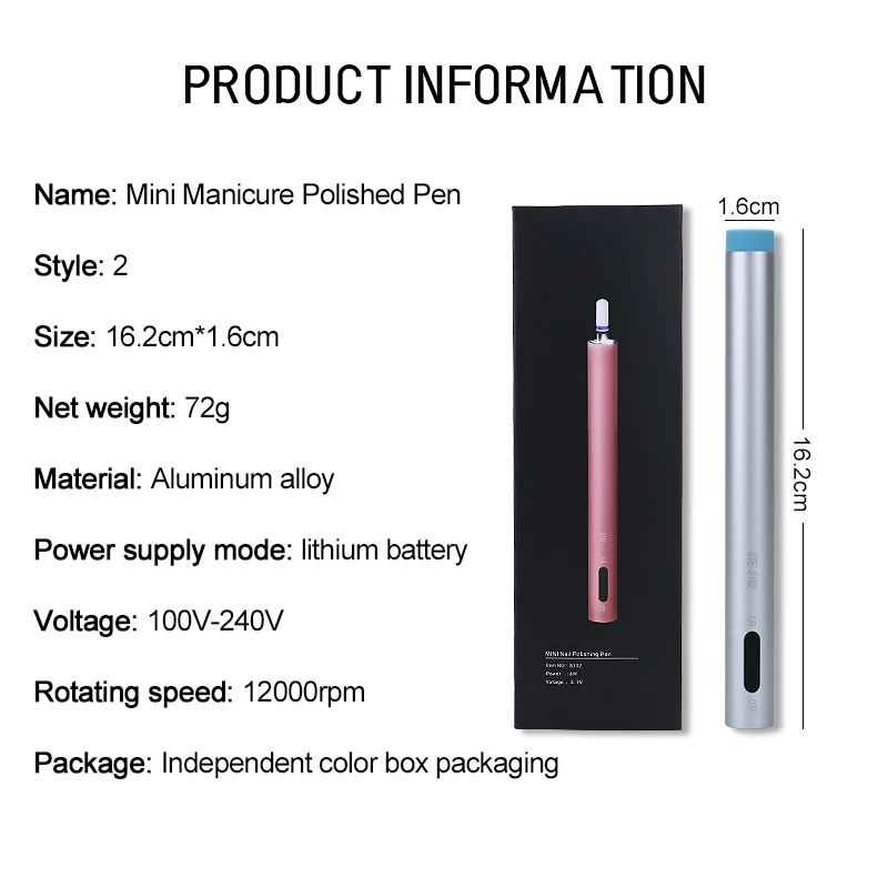 Electric Nail Drill Machine 12000 RPM Manicure Machine USB Charging Mill Cutter For Manicure Nail Tools For Nail Salon_voghion.com