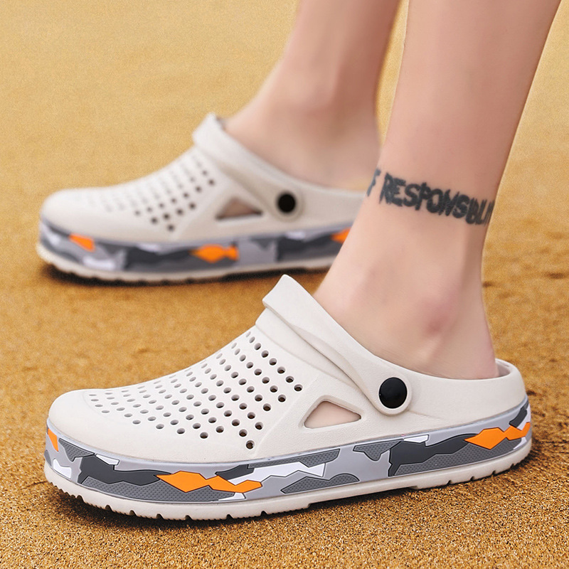 0916 Summer Beach Hole Fashion Trend Two Wear Men's Sandals Camo Shoes_voghion.com