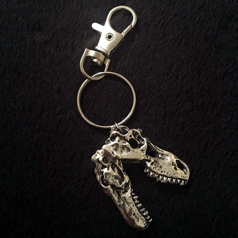 Portachiavi placcato argento a forma di Tyrannosaurus Rex, materiale didattico e per ufficio_voghion.com