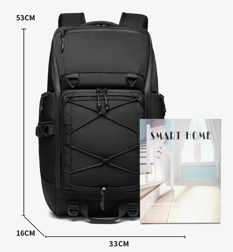 OZUKO 17,3 Zoll Laptop 35L Reise Nylon Tasche Outdoor Wasserdicht Multifunktions Große Kapazität Wandern Rucksack_voghion.com