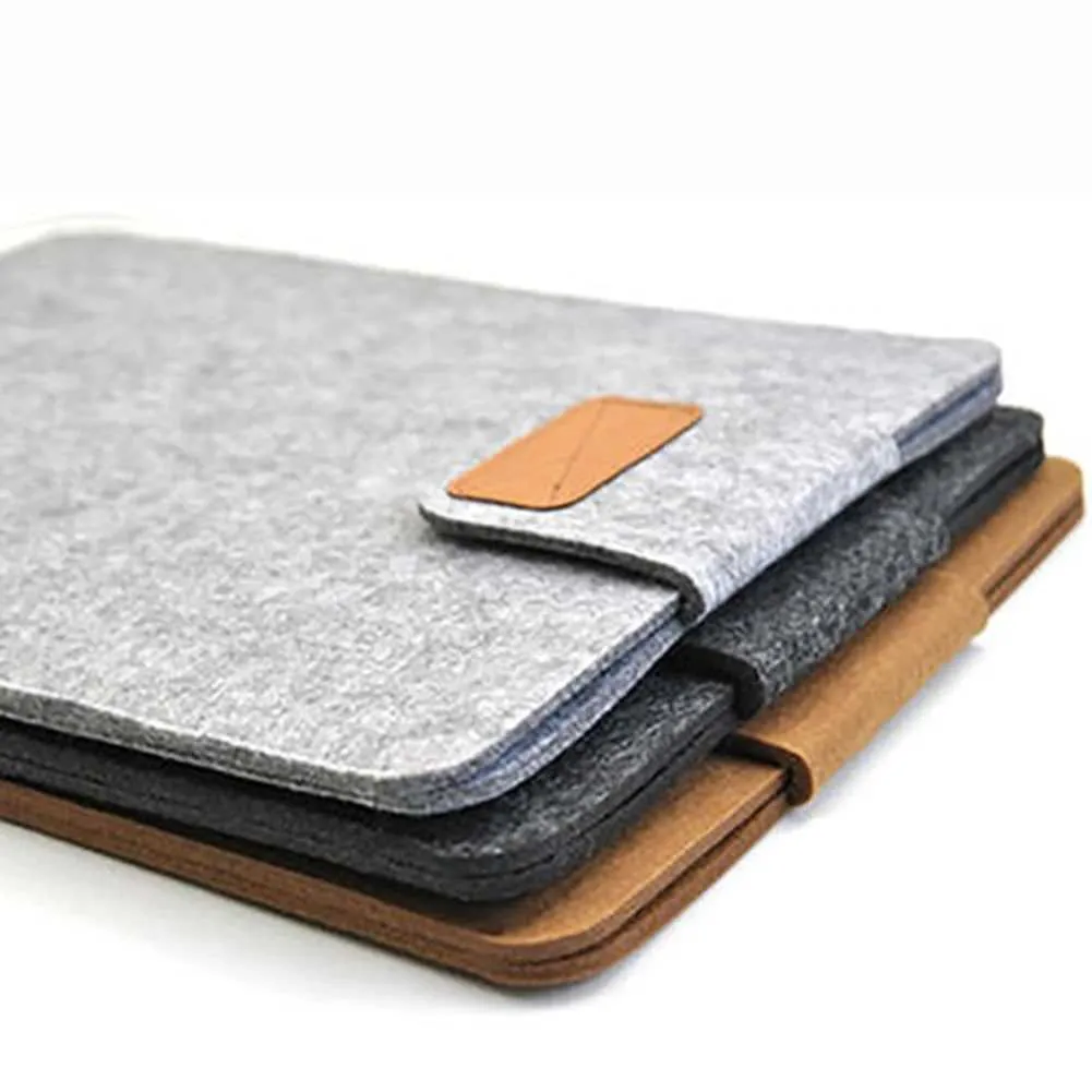 13Inch 15inch Felt Sleeve Slim Case Cover Bag for Books Air Pro Solid Color Tablet Storage Ba241101_voghion.com