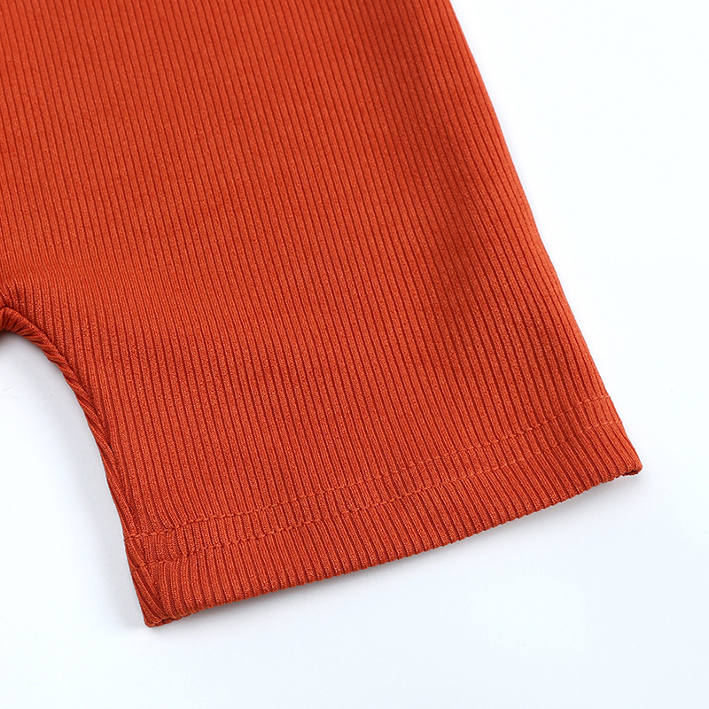 Mutter & Kinder Mädchen Sommer Ins Baumwolle gestreiften halbhohen Kragen elastischen Overall kleine und mittlere Kinder ärmellose Kleidung Großhandel Agent_voghion.com