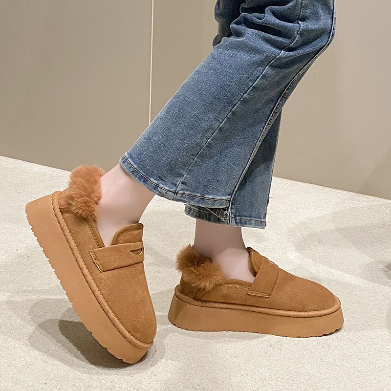 Internet-Promi-Hot-Selg-Schneestiefel mit dicken Sohlen 2024 neue koreanische Version plus Veet verdickte einfarbige warme Slipper_voghion.com