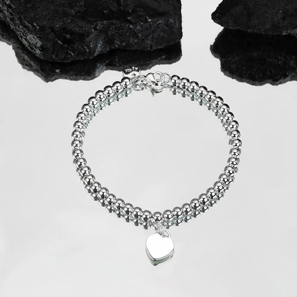 4 mm kralen liefdeshart charme voor dames meisjes mooie schattige S sier kralen bling diamanten designer armbanden armbanden sieraden_voghion.com