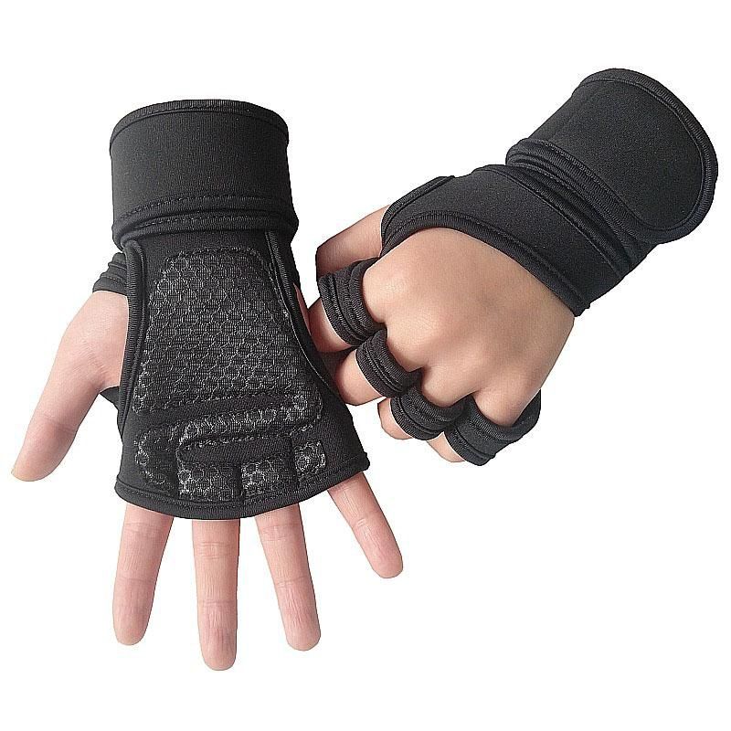 Unisex Fingerless Gloves: Perfect for Weightlifting, Gym Workout, Bodybuilding Dumbbell Training - With Hook & Loop_voghion.com