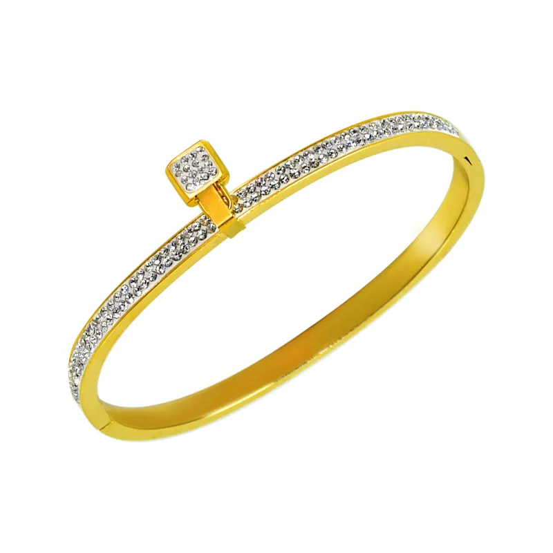HBP High Quality Single Bangle Sier Cuff Hard Jewelry Elegant Gold Nomination Lock Lovers Womens Ladies Charm Designer_voghion.com