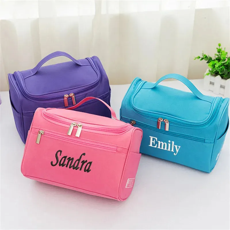 Personalized Large Capacity Cosmetic Bag Custom Embroidered Travel_voghion.com