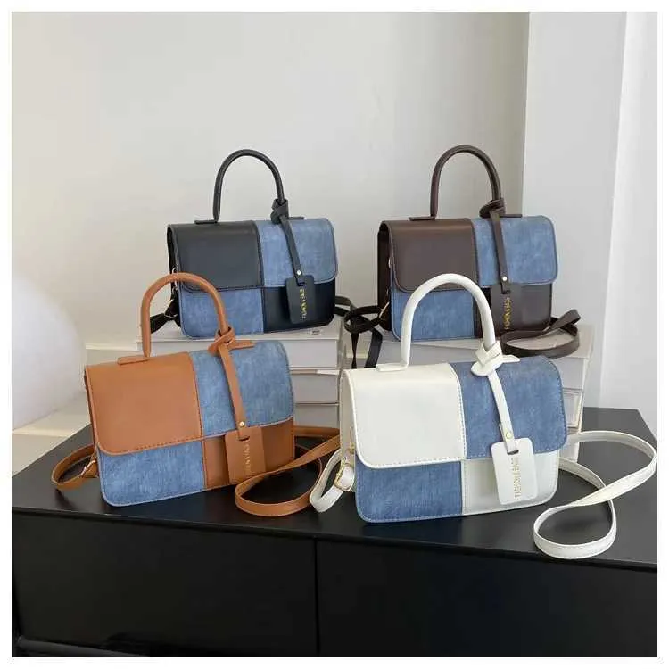 Modische Handtasche mit Spleißstruktur für das Pendeln im Sommer, stilvolle kleine quadratische Umhängetasche mit einer Schulter, Ba241216_voghion.com
