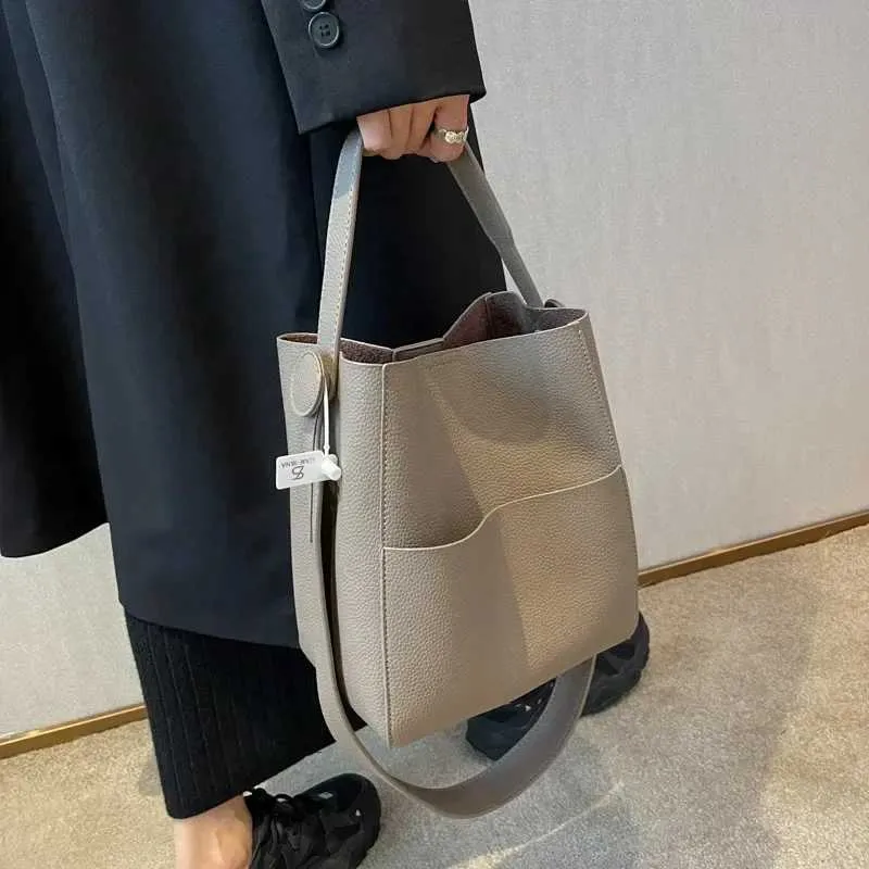 Eimer-Schulter-Seitentaschen für Frauen 2024 Weibliche Designer Trend Kleine Leder Umhängetasche Geldbörsen und HandtaschenC241105_voghion.com