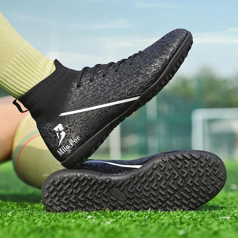 Fußballstollen Outdoor Herren Fußball Anti-Rutsch-Verschleißfeste Trainingsschuhe Lange Spikes Knöchelspiel-Turnschuhe Futsal_voghion.com