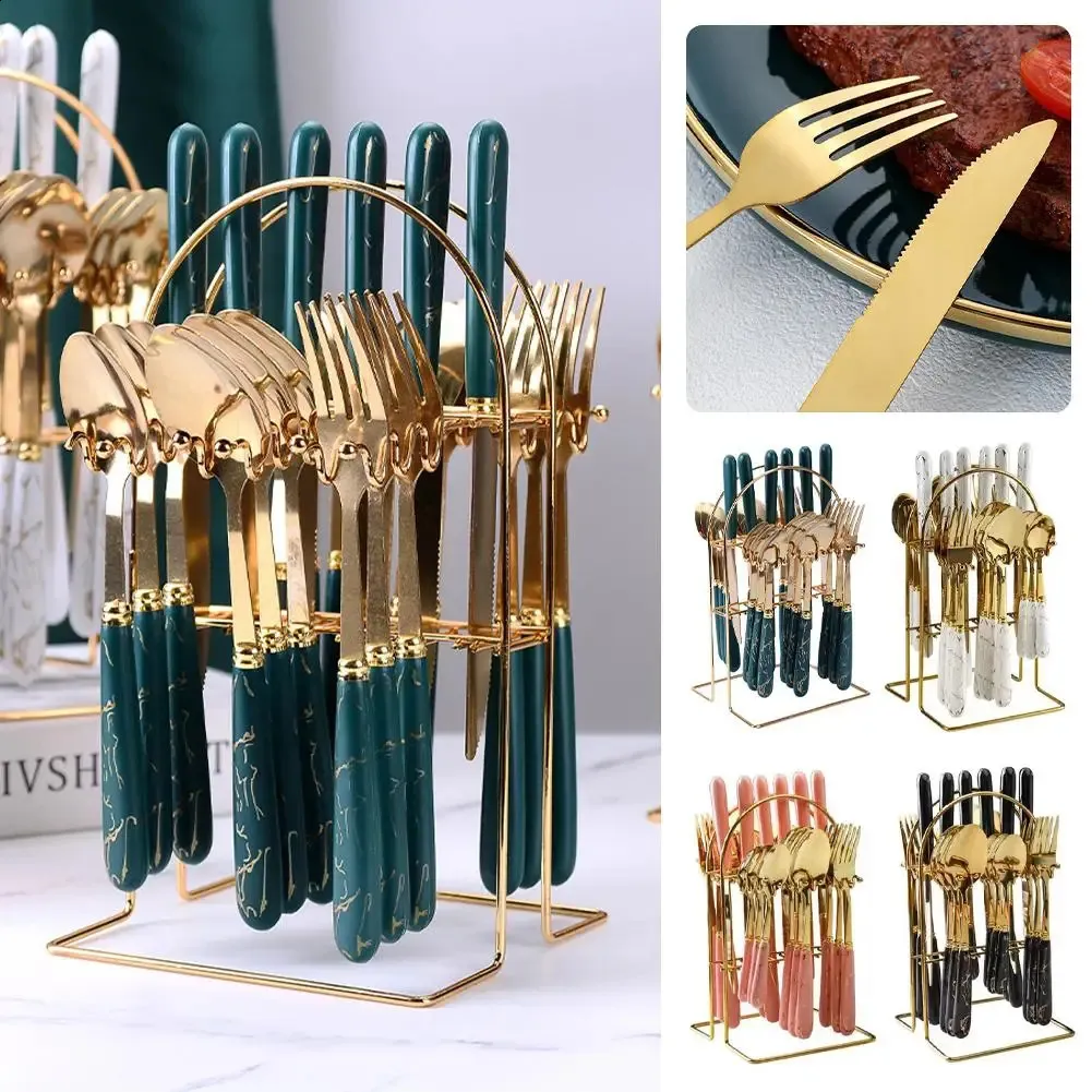 24-Piece Modern Cutlery Set - Includes Storage Holder_voghion.com