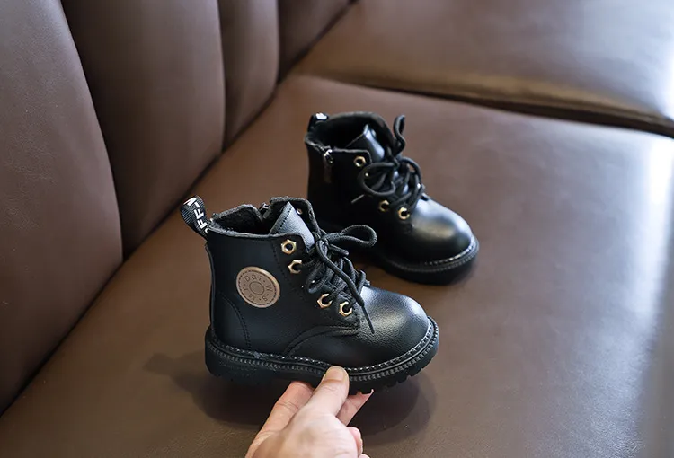 Kinder Mode Lässig Kleinkind Jungen Mädchen Herbst Winter Leder Stiefel Kinder Happysteps Lauf Sport Schnee Schuhe Größe_voghion.com