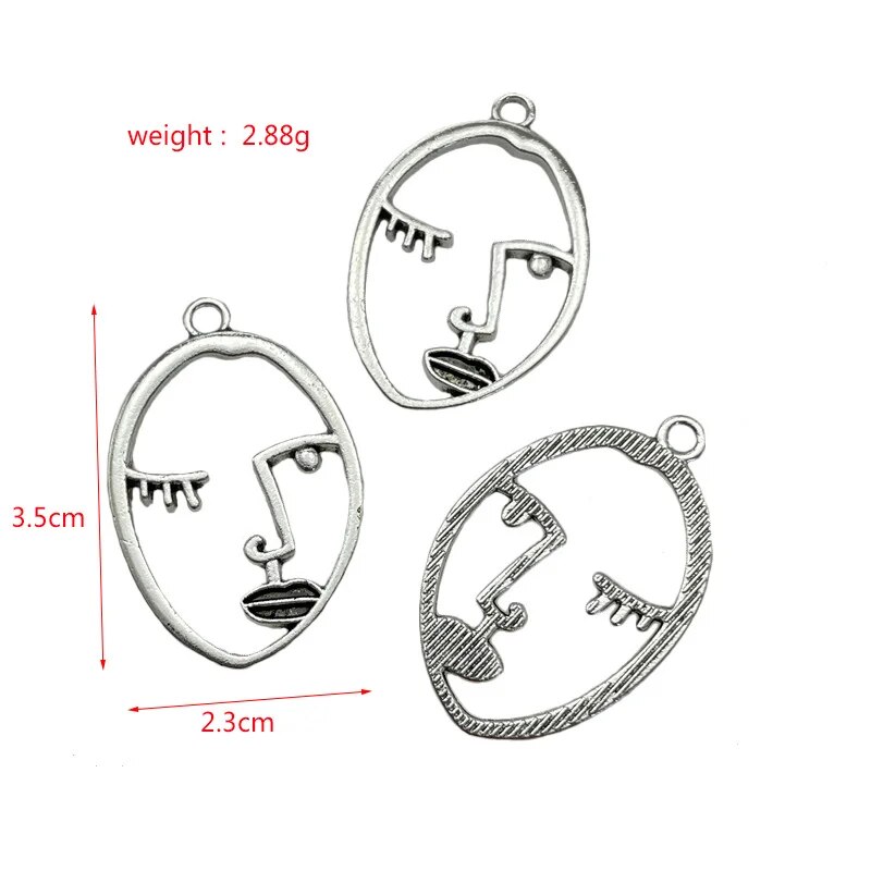 JunKang 10 Parça Alaşımlı Charm Portre Güzel Kadın Kolye DIY Yapımı Bilezik Kolye Bağlantı Parçası_voghion.com