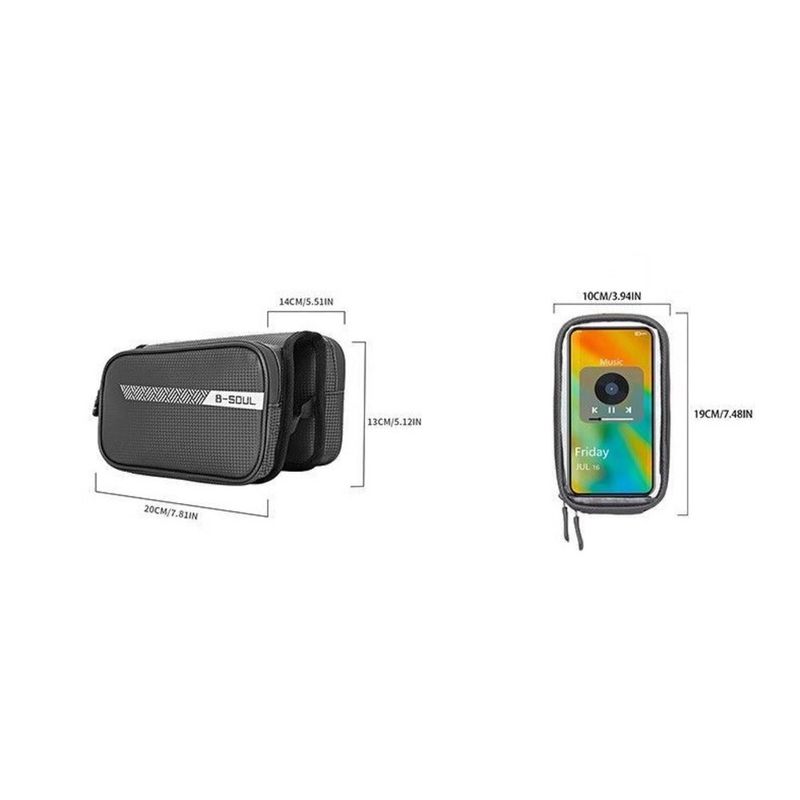 Reitausrüstung für den Vorderträger des Fahrradsattels, Handytasche für Mountainbike-Querträger, wasserdichte Tasche für das obere Rohr_voghion.com