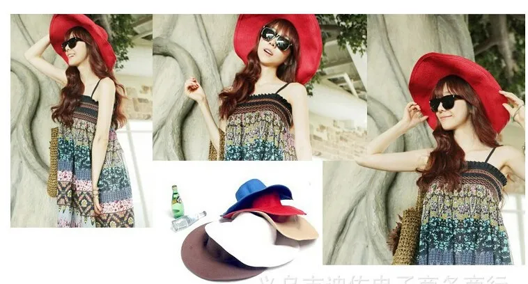 Cappello di paglia a tesa larga per donna ideale per la spiaggia_voghion.com
