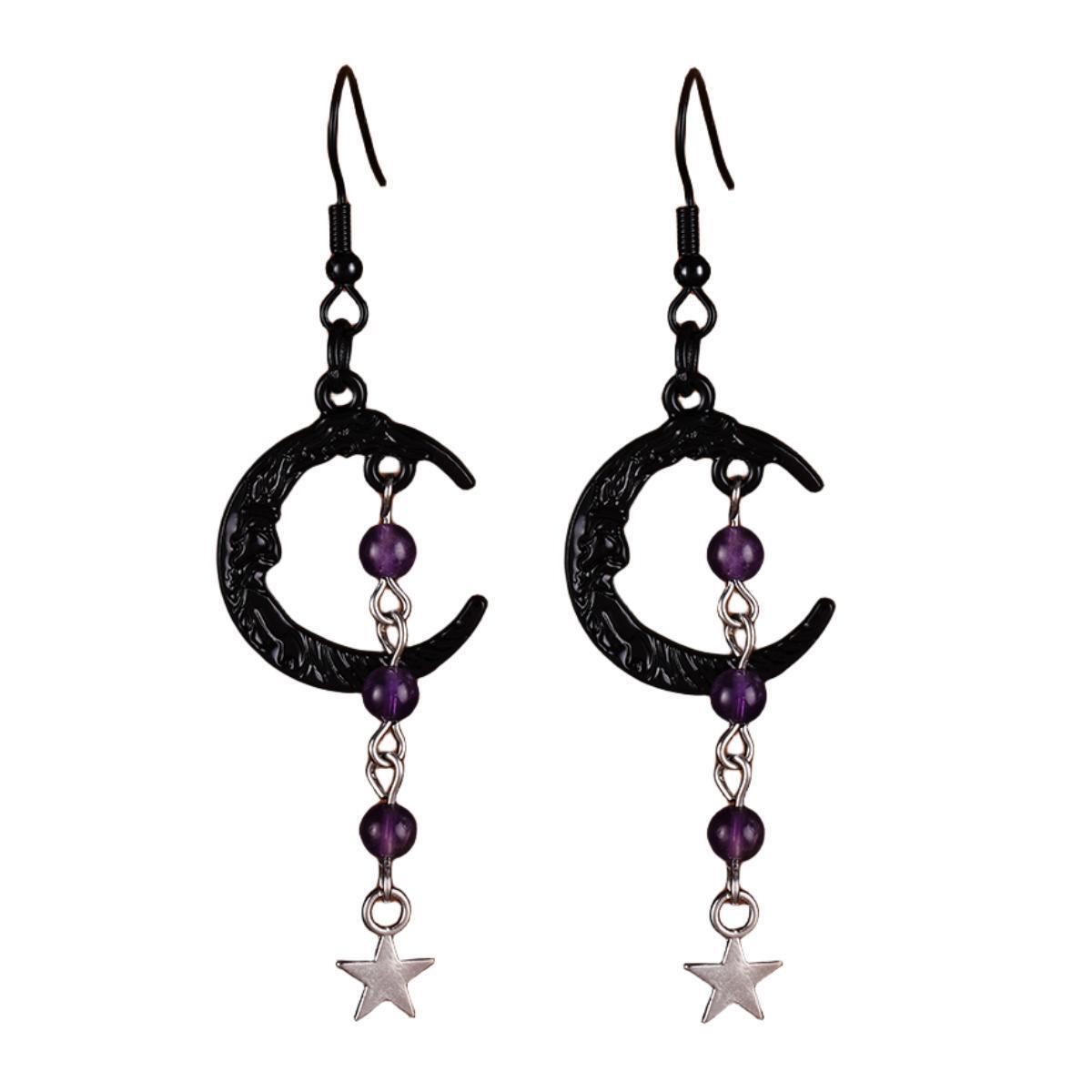 Orecchini lunghi a forma di farfalla a forma di luna Orecchini alla moda bohémien_voghion.com