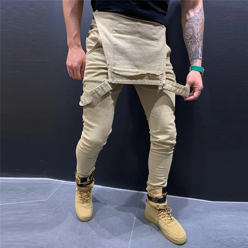 Cool Designer Brand Jeans Man Pants For Men Pocket Denim Overall Jumpsuit Streetwear Sexy Suspender Pant E21_voghion.com
