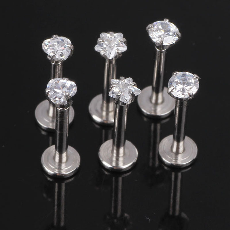 Flash Diamond zircon Tragus cartilage nail lip nail gemstone 316 ear bone nail Tragus nail ear nail human body puncture