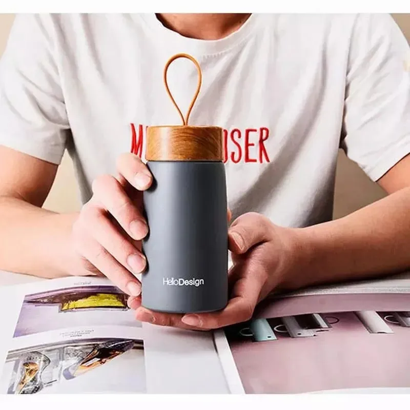 Bouteille isotherme en bois - 280 ml | Double paroi | Thermos d'extérieur_voghion.com
