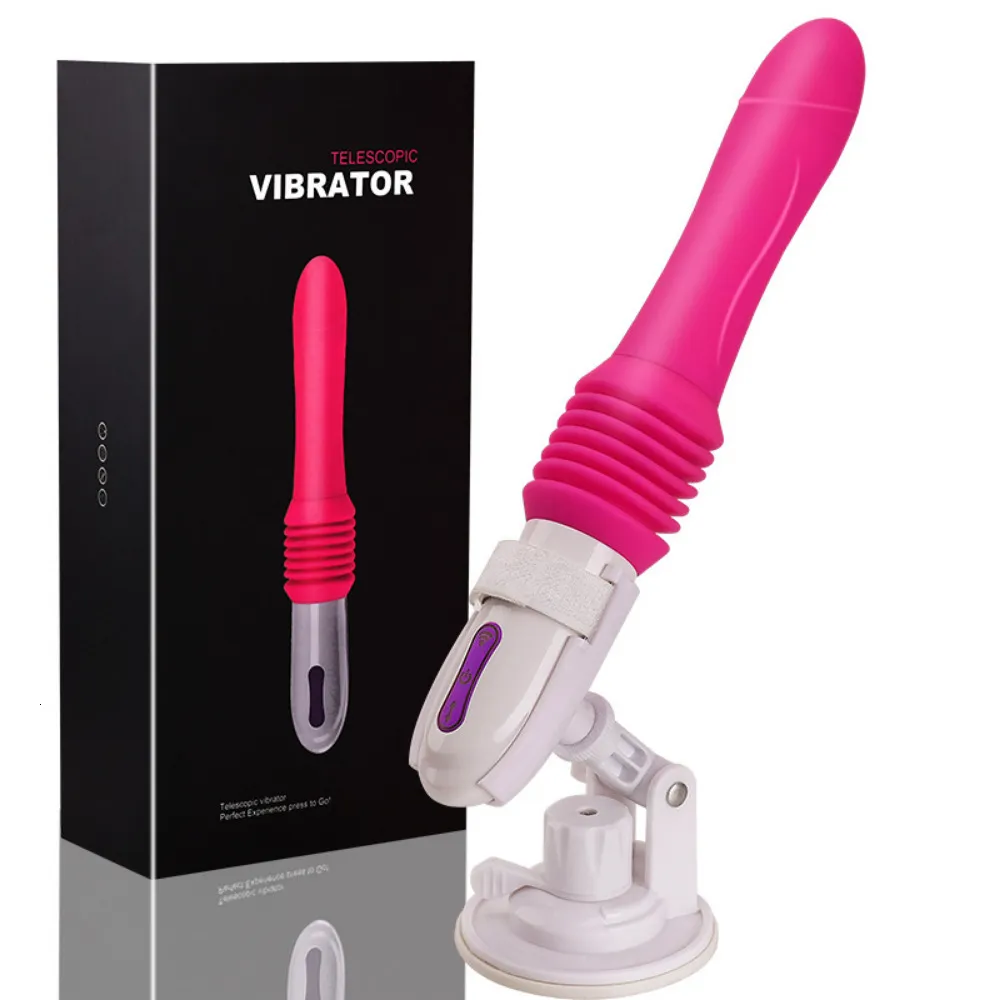 Jouets pour adultes Sex Machine télescopique Pistolet de traction et d'insertion automatique Masturbateur pour femmes Stimulation par vibrations_voghion.com