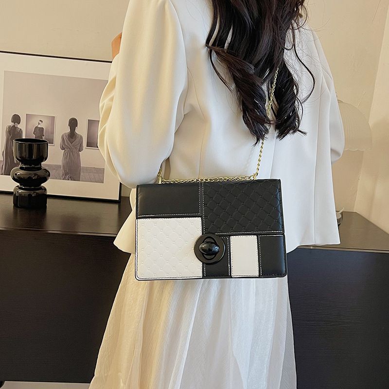 High-End-Tasche für Damen 2023 neue modische Schulter-Umhängetasche Kontrastfarbennähte große Kapazität kleine_voghion.com