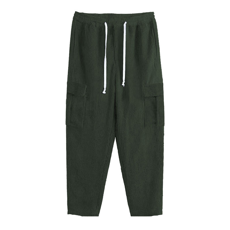 Independent Station American Corduroy Casual Pants Men's 2024 Spring Retro Loose Tooling Pockets Straight Pants Trousers_voghion.com