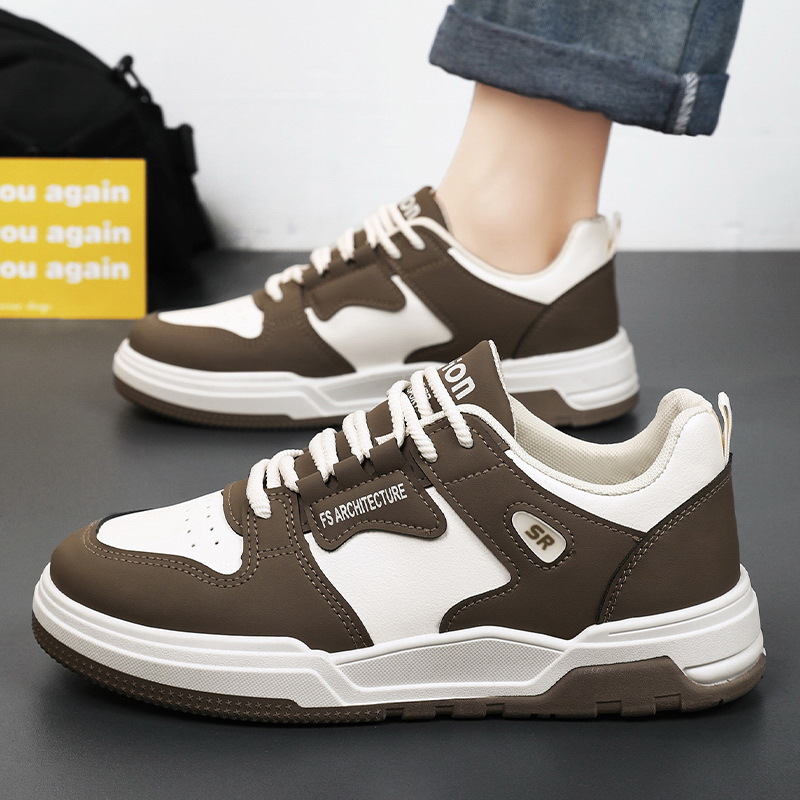 Chaussures pour hommes Chaussures respirantes Petites chaussures blanches pour hommes Chaussures de sport à plateforme Chaussures de planche décontractées_voghion.com