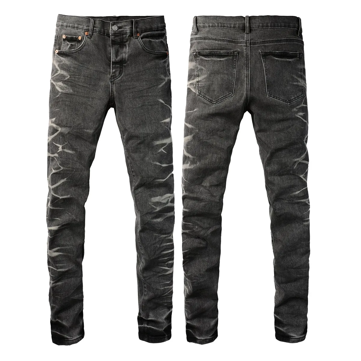 Pantaloni da uomo Jeans viola Jeans firmati in denim Pantaloni da uomo neri di alta qualità Jeans da motociclista strappati retrò dritti slim_voghion.com