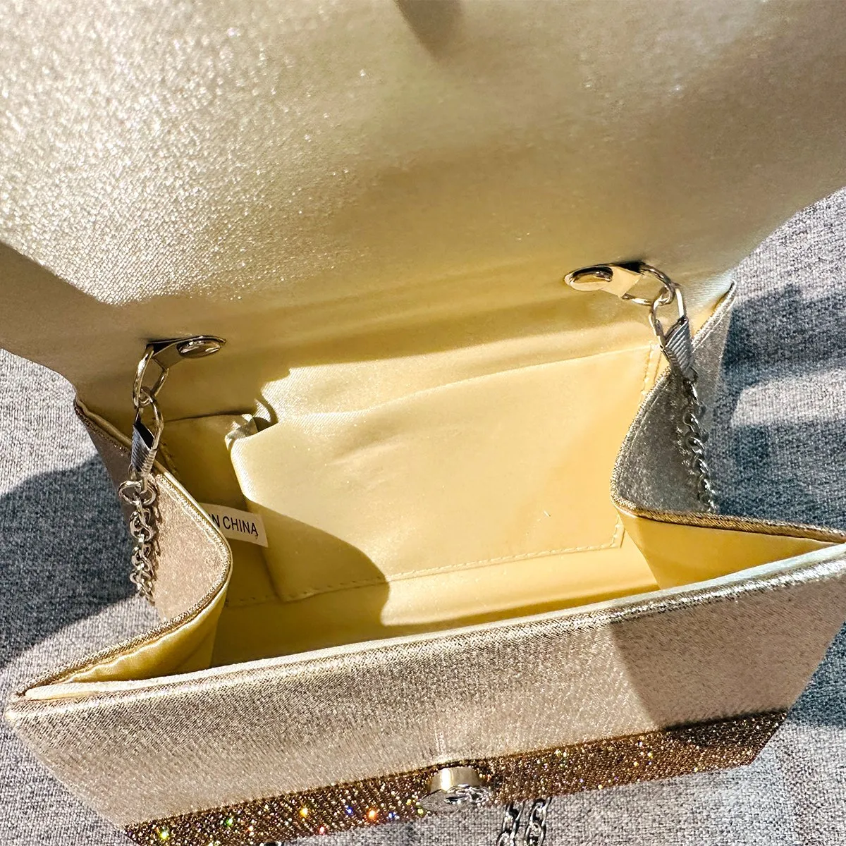 jiomay Golden Rhineste Tote Designer Handtaschen Elegante Geldbörsen für Frauen Shiny Menger Y2K Fi Umhängetasche s1OR #_voghion.com