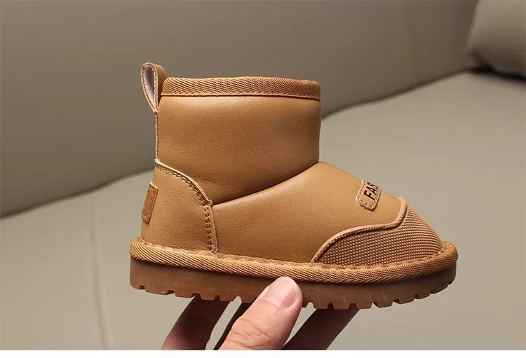 Bottes de neige pour enfants, nouvelle collection hiver 2025, courtes chevilles, Happysteps, antidérapantes, épaisses, en peluche, en caoutchouc, pour tout-petits, pour garçons_voghion.com