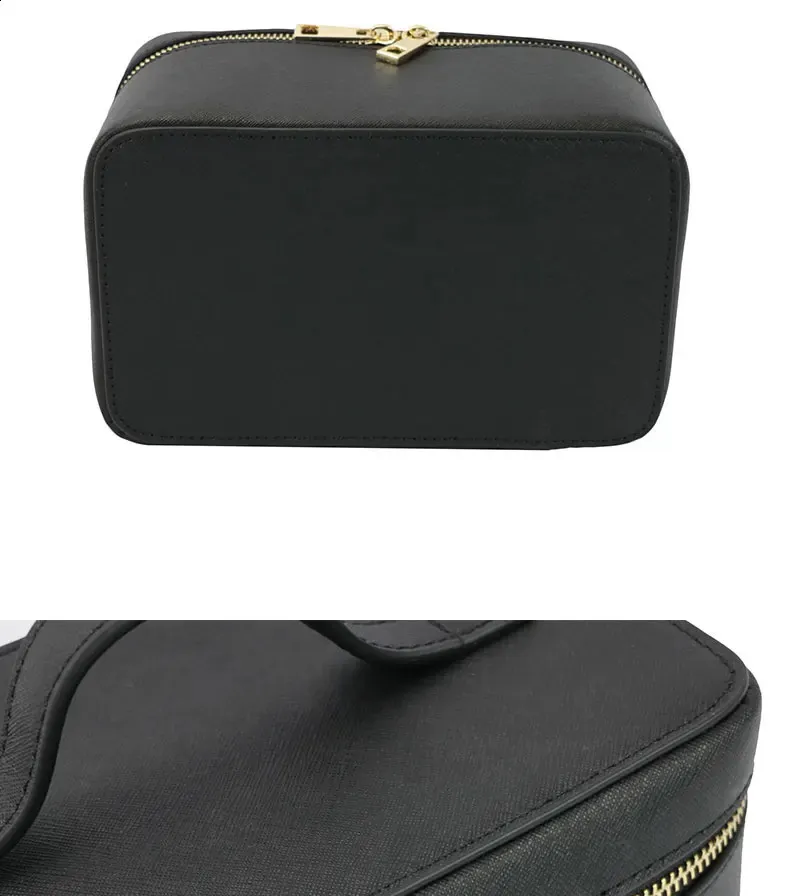 Ladies Saffiano Split Leather Travel Toiletry Case Portable Hanging Makeup Organizer Box Dopp Kit Cosmetic Bag For Women_voghion.com