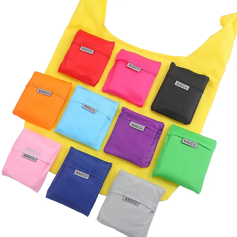 Portable Folding Shopping Large Bags Thick Foldable Waterproof Ripstop Handbag Grocery Tote Bag_voghion.com
