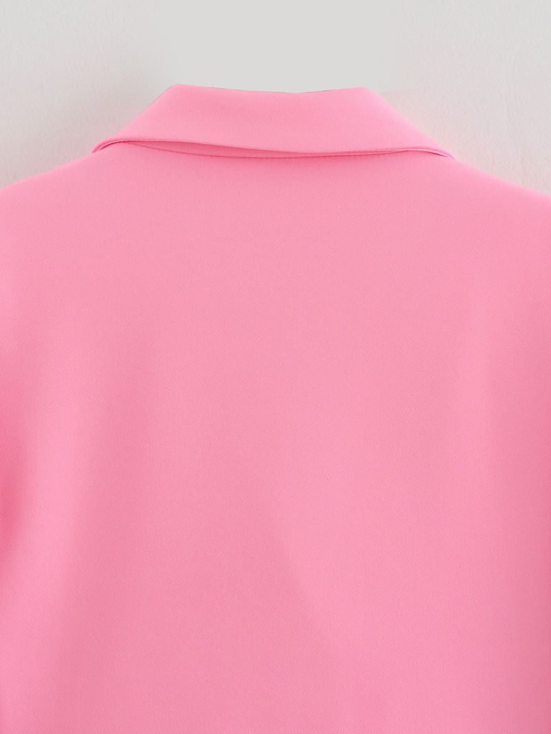 Dammekleeder Revers Temperament Knäpplos Kuerz Slim Fit Kleng Kostümjacket_voghion.com