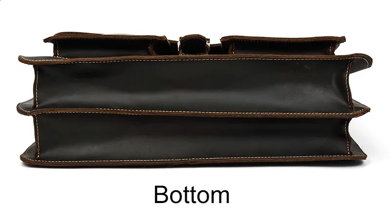Moda 100% genuino uomo cartella in pelle di mucca laptop vintage spalla vera pelle di mucca borsa per computer 15.6 240815_voghion.com