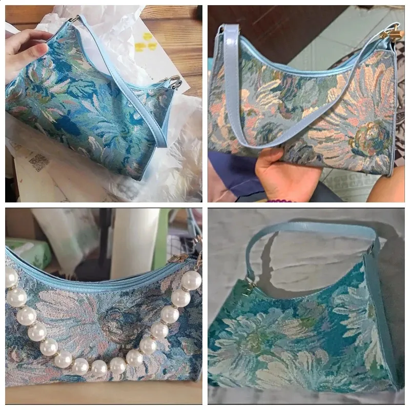 Moda Vintage Donna Olio Dipinto Spalla Signore Semplice wer Femminile Ascella Hobos Borse Piccola Frizione Borsa Tote 241120_voghion.com