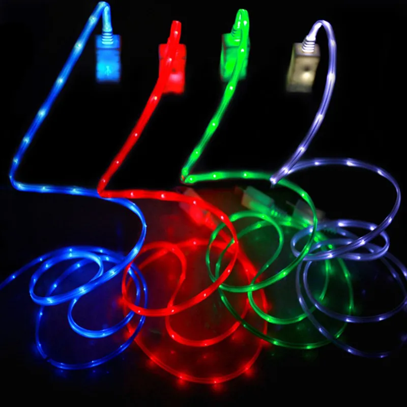 1m Cell Cables Led TPE Flash Light Up Data Line Mobile Phone Charger Glowing Android Micro USB Type C Cable_voghion.com