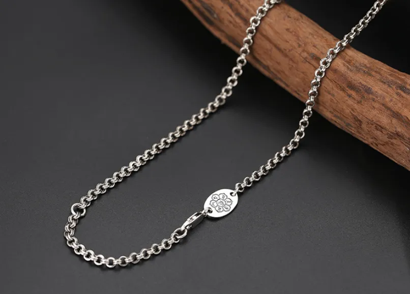 Chains Real Sier Twin Round Necklace Men Women Thai 3mm S Chain Male_voghion.com