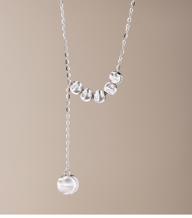 collana con perline rotonde a forma di occhio di gatto in argento sterling, donna, design di nicchia coreano, luce, lusso, moda, maglione a catena_voghion.com