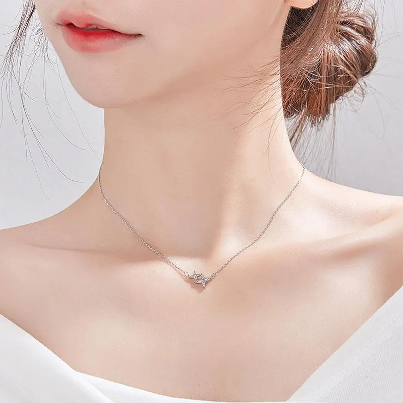 Κολιέ μενταγιόν Xxixx Sterling Sier Shiny Star Zircon Κολιέ Γούρι Γυναικεία Κοσμήματα Γάμου και Πάρτι Σχεδιασμός Δημιουργικού Στυλ_voghion.com