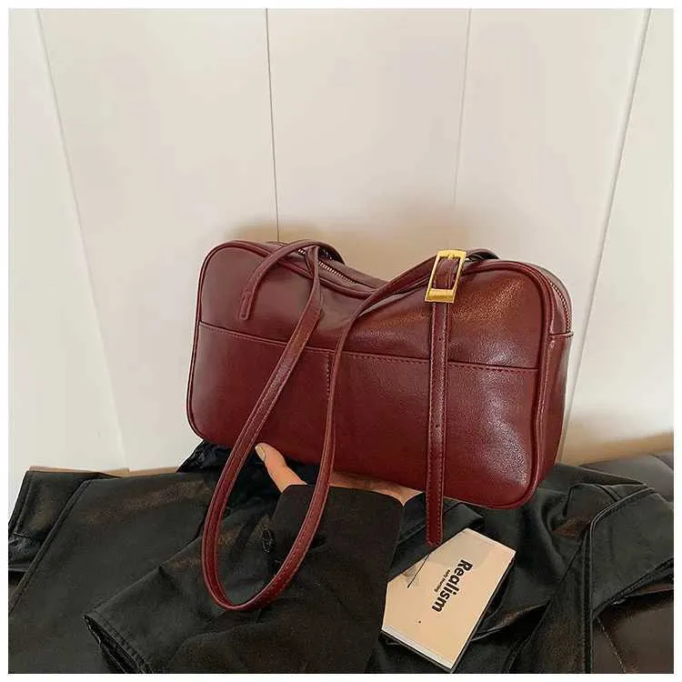 Bruine schoudertas voor dames grote kunstlederen tas_voghion.com